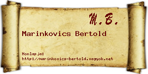 Marinkovics Bertold névjegykártya